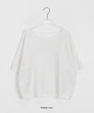 Tendan summer linen overfit short sleeve boucle knit