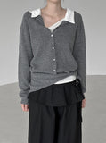 Bant Scarf Set Wool Knit Cardigan