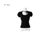 Riyoung Dot Short Sleeve Ribbon Puff T-shirt