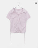 Tapee stripe ribbon strap pocket shirt