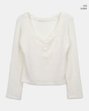 Boli Brushed Button V-Neck Long Sleeve T-Shirt
