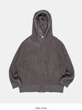 Mesh summer 2-way knit hood zip-up