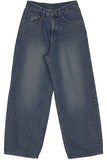 Double washing wide jeans