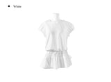 Keck Shirring Banding Short Sleeve Mini One Piece