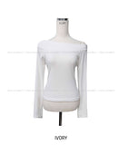 Lucy Unbalanced Off Crop Long Sleeve