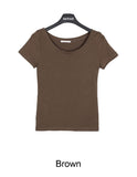 Linen Modal U-Neck Short Sleeve Tee