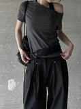 Ansi Stud One Shoulder Tee