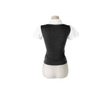 Mindum Fake Layered Shirring Bustier Puff Shirt