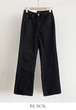 Tihenne Cut Banding Span Semi-Wide Pants