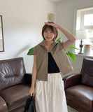 Ennew Crop Hood Short Sleeve Shirt