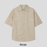 Loib Pig Zipper Short Sleeve Shirt