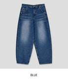Lock Adjust Button Balloon Denim Pants