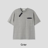 Philo Diagonal Henley Neck Short Sleeve T-shirt
