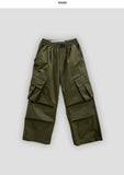 Unbalanced unisex cargo balloon pants