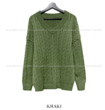Official cable V-neck knit