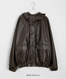 [unisex] Nonko Hood Leather Over Jumper