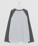 Nontus Lettering Raglan Color Matching Long Sleeve Tee
