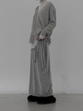 Velour Knot Maxi Long Skirt