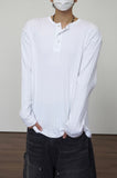 Simple Line Henley Neck Long Sleeve