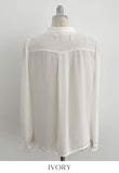 Rund shawl collar puff blouse