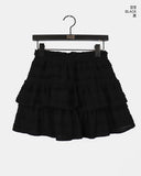 Puku lace frill tiered mini skirt