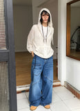 FRONT POCKET WIDE DENIM