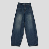 Kusi back band balloon denim pants