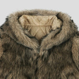Chase Wolf Fur Hooded Zip-Up