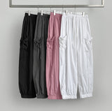 Nylon Rusting Side Ribbon Balloon Jogger Banding Pants