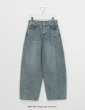 Dolent Curved Balloon Denim Wide Pants