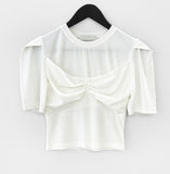 Ribbon Puff Crop Tee