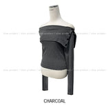 Ellie side button off-shoulder long sleeve