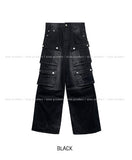 Fly Parachute Pocket Denim Pants