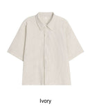 Pet seersucker short-sleeve shirt