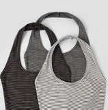 Slim Fit Stripe Halterneck Sleeveless