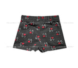 I Love pattern banding shorts