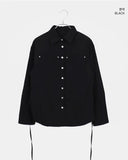 Suhi Rivet Pocket Strap Loose Fit Long Sleeve Shirt
