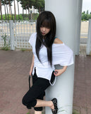 Menie Slit Span Capri Pants