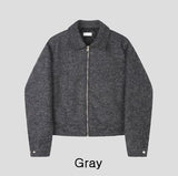 Log Mohair Wool Crop Jacket