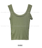 Amiri strap ribbed U-neck sleeveless