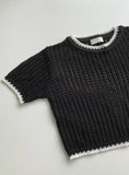 Line Mesh Knit Top