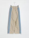 Sugder Side Color Matching Block Nylon Wide Pants