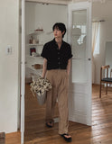 Fresh Summer Belted Two Tuck Slacks