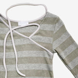 Hidden Stripe Unbalanced Neck T-shirt