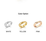 Champagne Full Moon Slim Silver Ring M