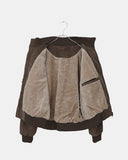 Doa suede lining fur half-neck zip-up jacket