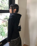 [MADE] Cumming Lace Cut Pocket Two-Way Long Sleeve Hooded Zip-Up