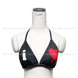 Love U printed halter bikini