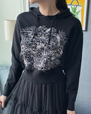 Lople Embroidered Hood Knit