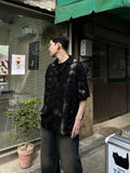 Tie-Dye Linen Half Shirt